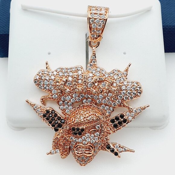 "14K Gold Plated Cubic Zircon Pendant, EVBRS543 - Picture 1 of 10